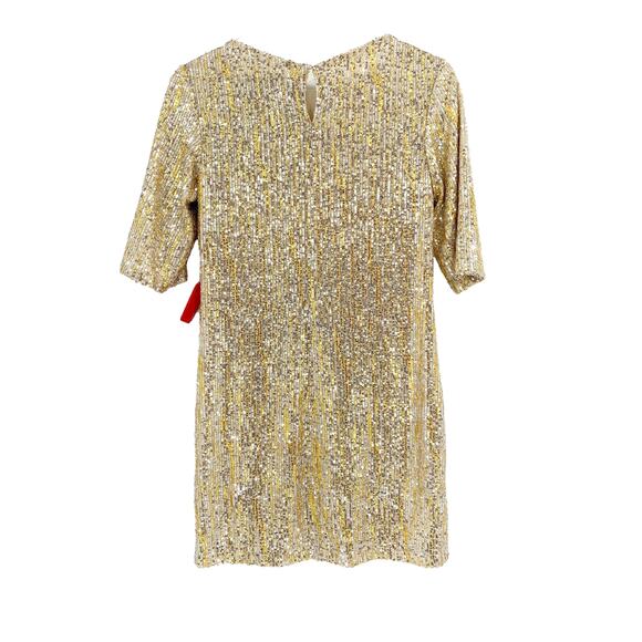 MAC DUGGAL Dress Size 2 Evening Gown Sequin Mini Dress NEW Gold Shift - Picture 7 of 8